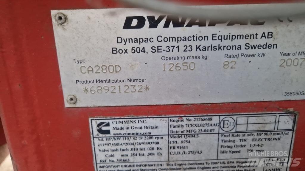 Dynapac Ca280d Котки тротуарні