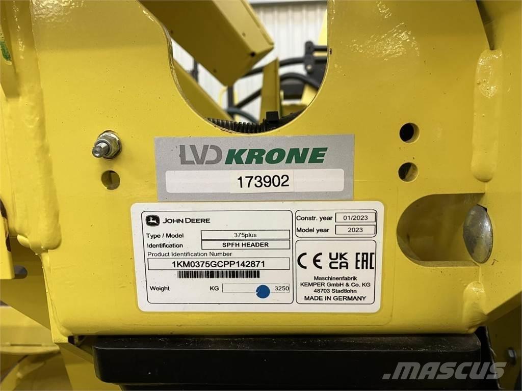 Kemper 375Plus Додаткове обладнання для збиральних комбайнів