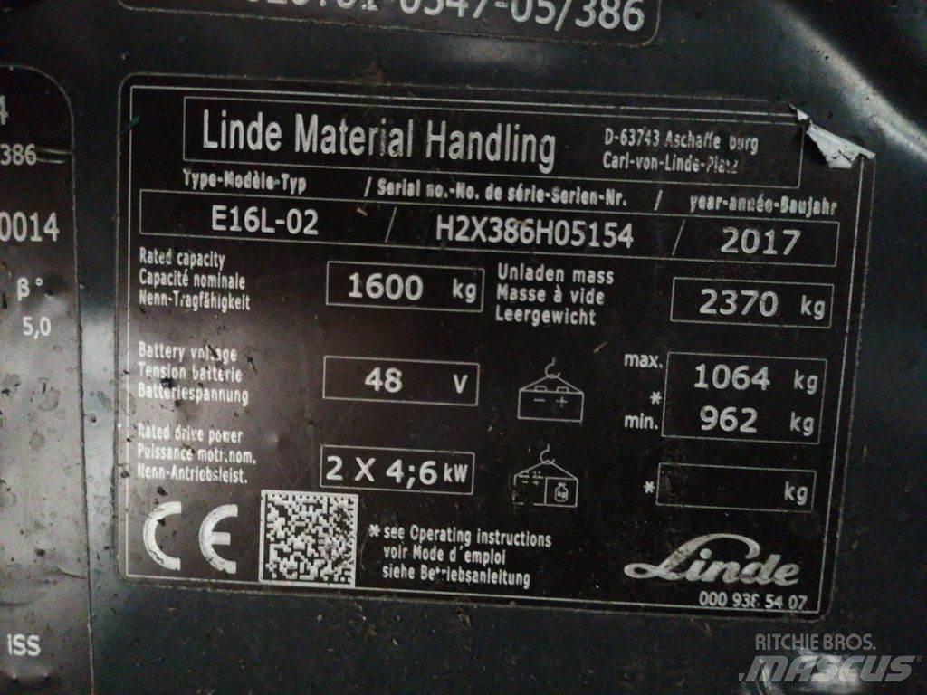 Linde E16L-02 Електронавантажувачі