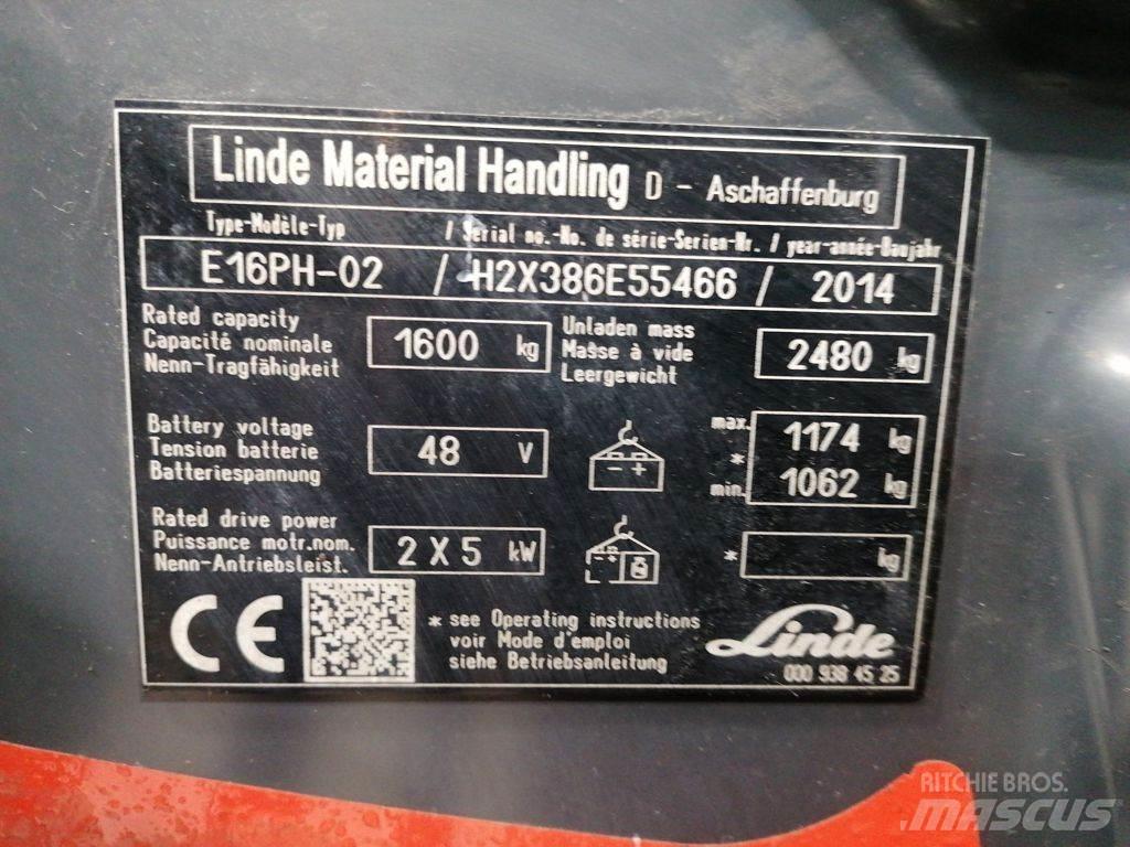 Linde E16PH-02 Електронавантажувачі
