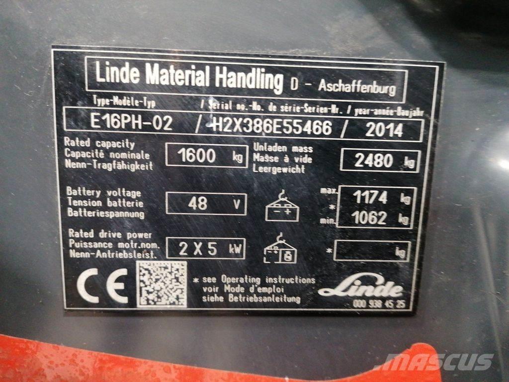 Linde E16PH-02 Електронавантажувачі