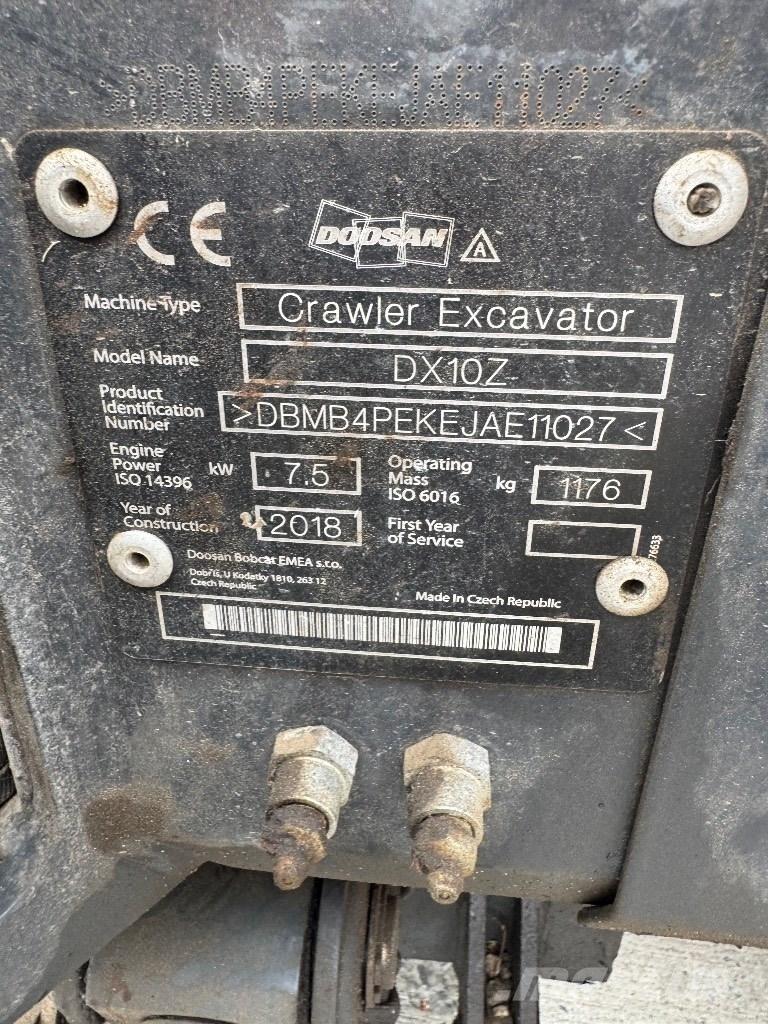 Doosan DX 10 Z Міні-екскаватори < 7т