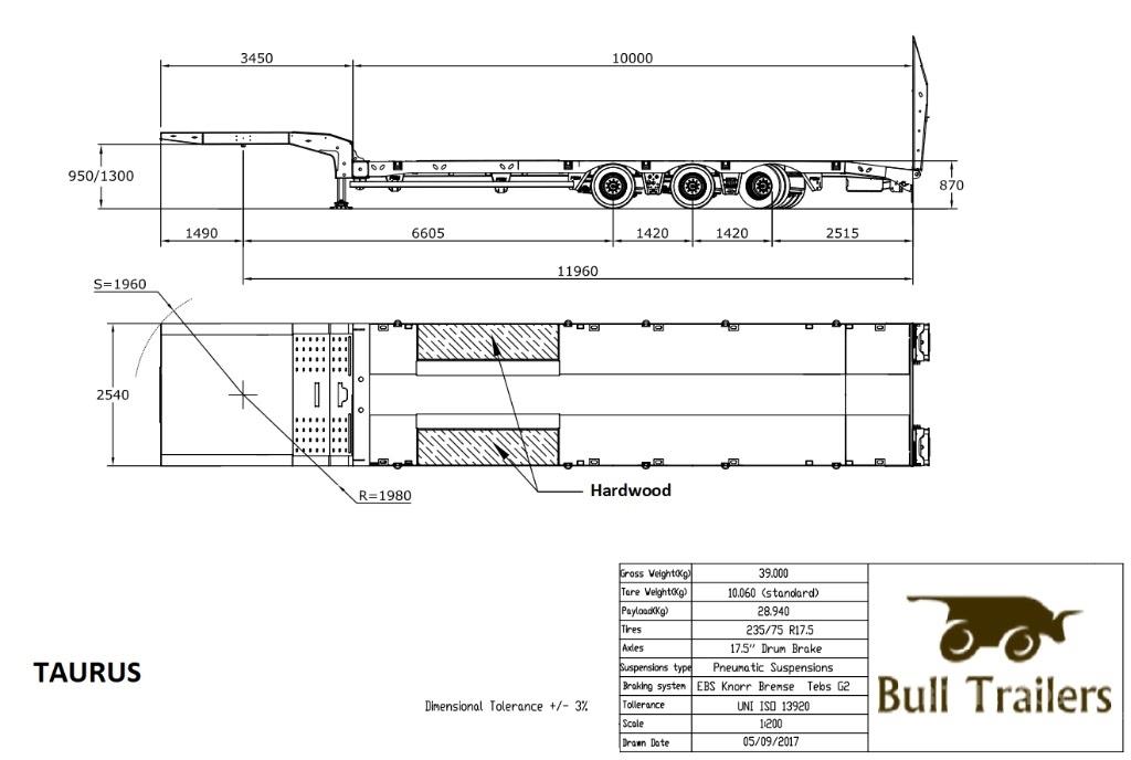 Bull Trailers Taurus Напівпричепи-платформи/бічне розвантаження