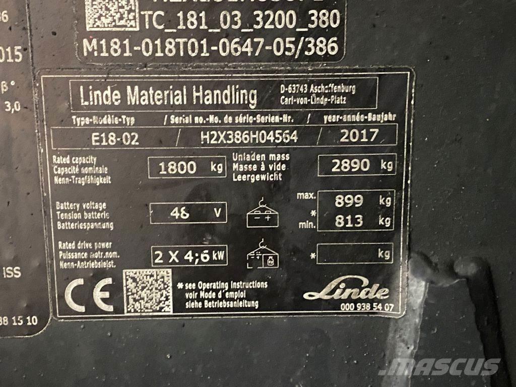 Linde E18-02 Електронавантажувачі