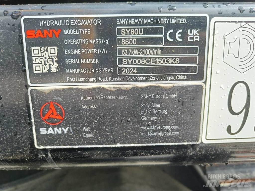 Sany SY80U Середні екскаватори 7т. - 12т.