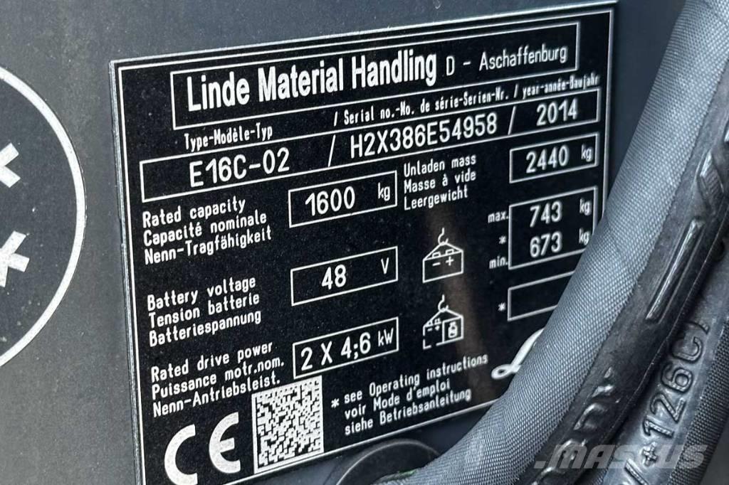Linde E 16 C-02 Електронавантажувачі