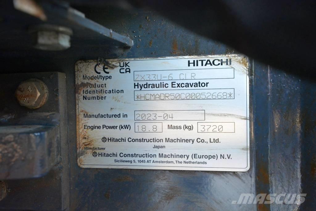 Hitachi ZX 33 U-6 Міні-екскаватори < 7т