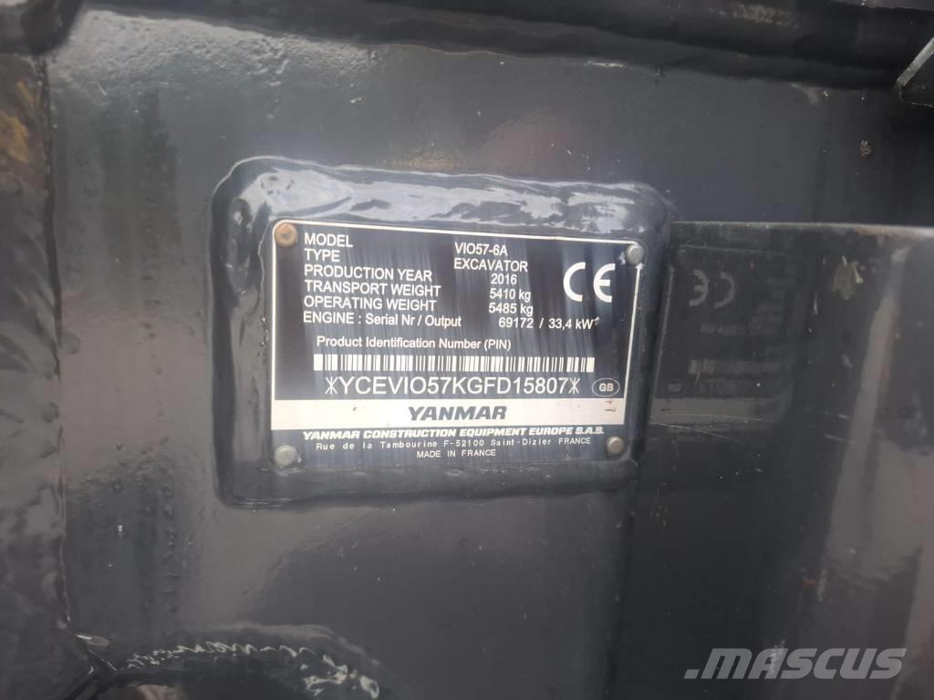 Yanmar vio 57-6A Міні-екскаватори < 7т