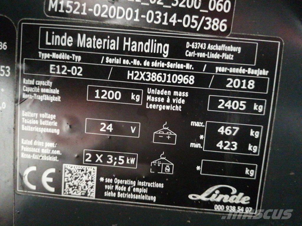 Linde E12-02 Електронавантажувачі