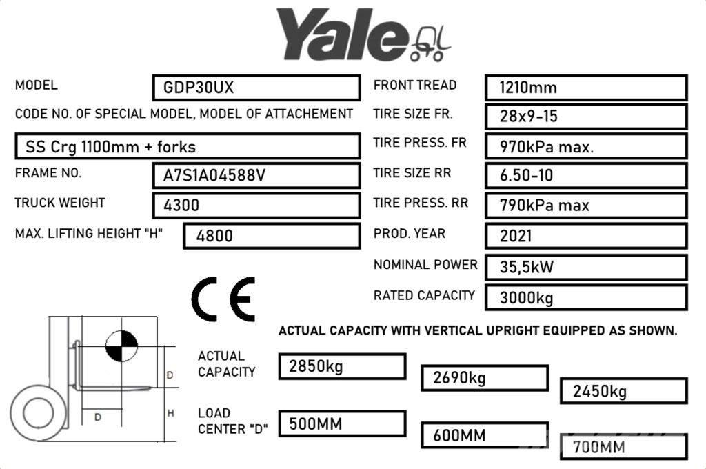 Yale GDP30UX Дизельні навантажувачі