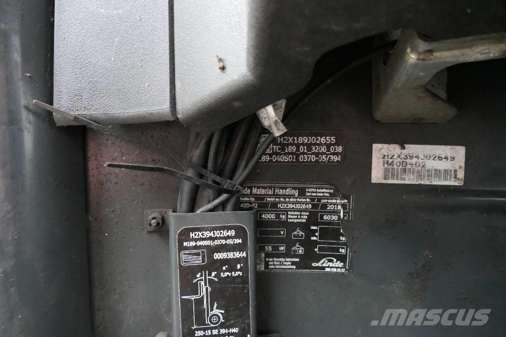 Linde H 40 D-02 Дизельні навантажувачі