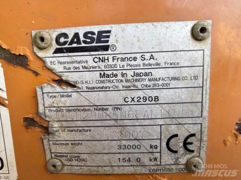 CASE CX290B Гусеничні екскаватори
