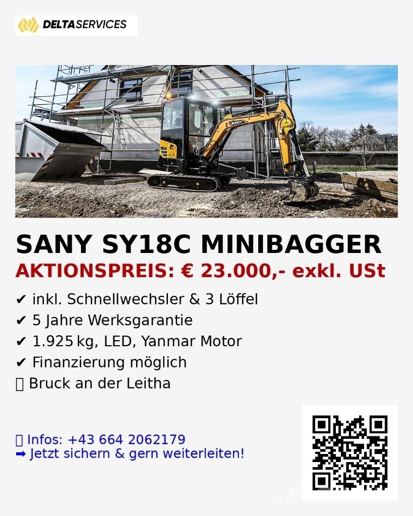 Sany SY 18 C Міні-екскаватори < 7т