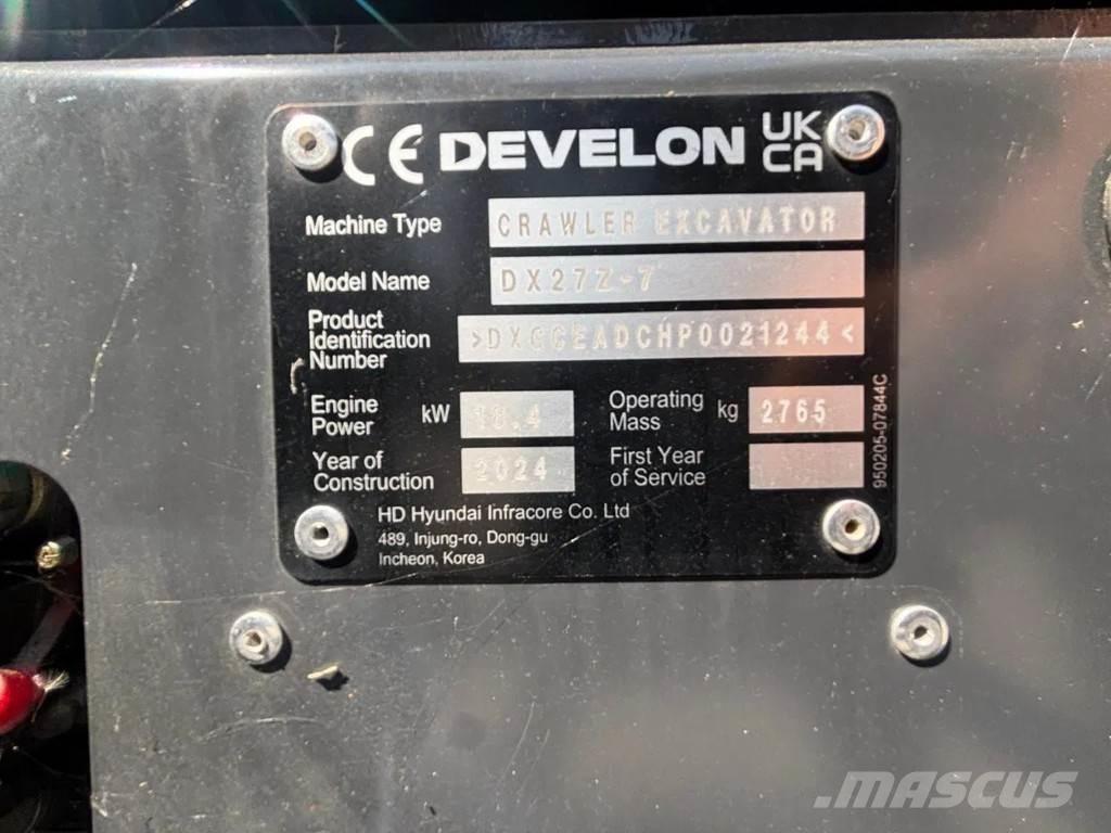 Doosan DX27Z-7 Міні-екскаватори < 7т