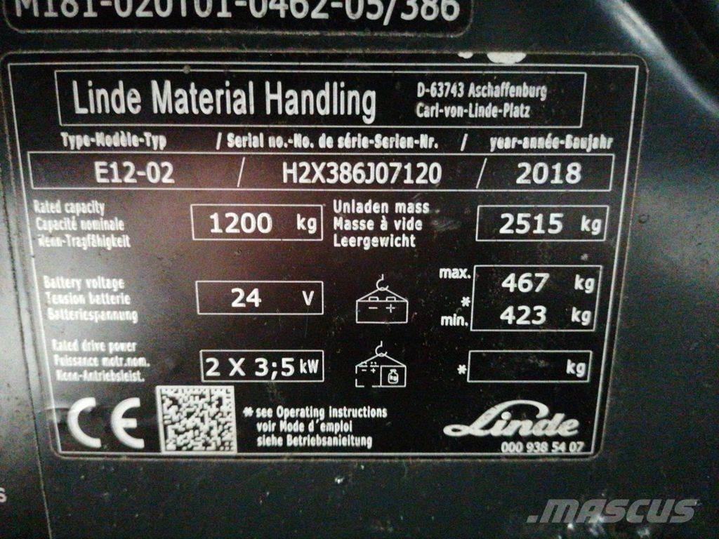 Linde E12-02 Електронавантажувачі