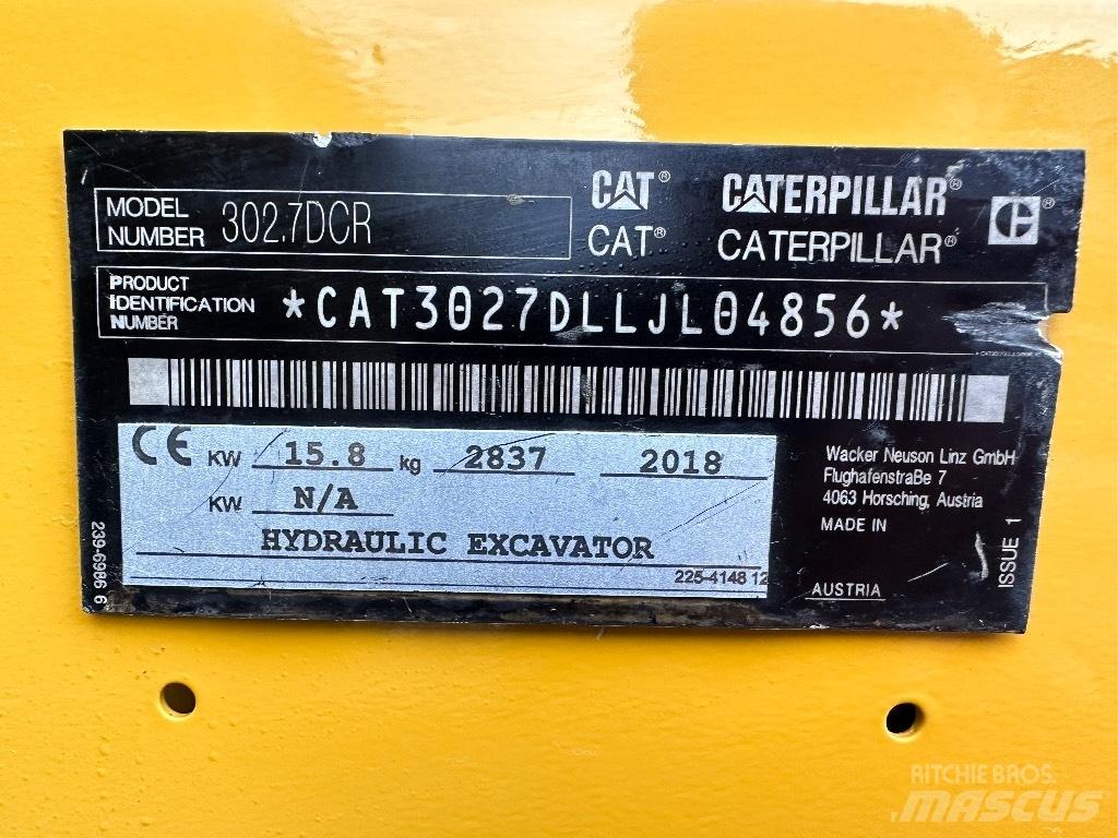 CAT 302.7 D CR Міні-екскаватори < 7т