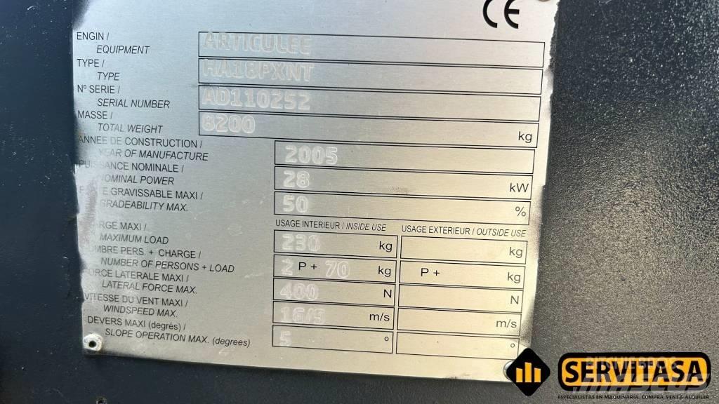 Haulotte HA 18 PX NT Колінчаті підйомники