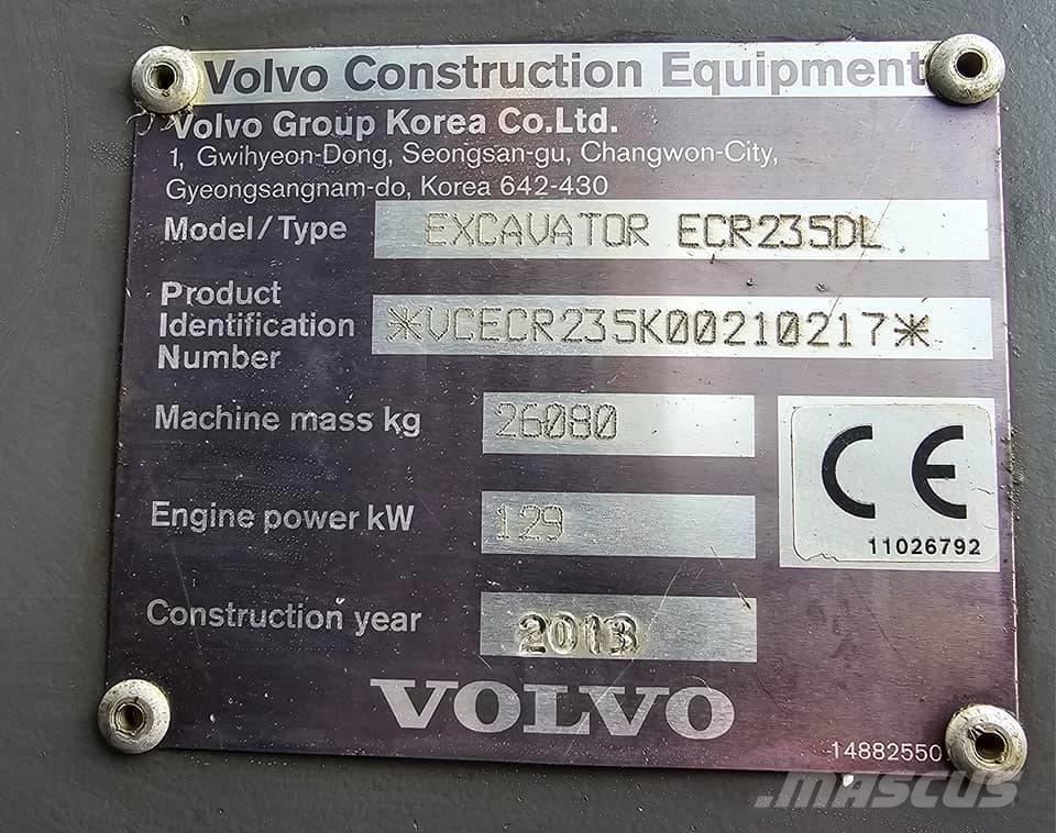 Volvo ECR235 DL Гусеничні екскаватори