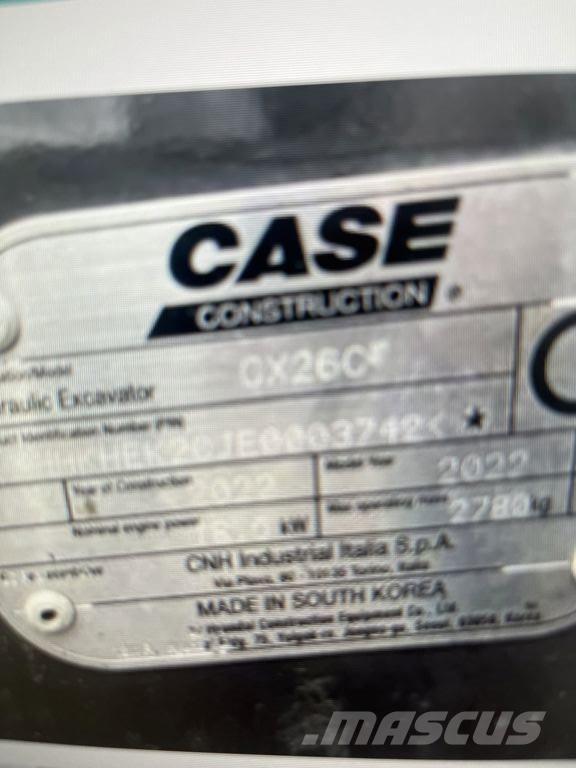 CASE CX26c Міні-екскаватори < 7т