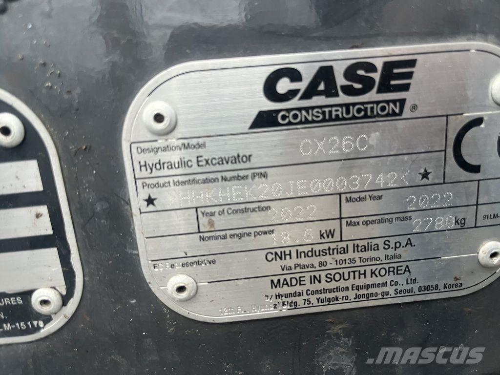 CASE xc26c Міні-екскаватори < 7т