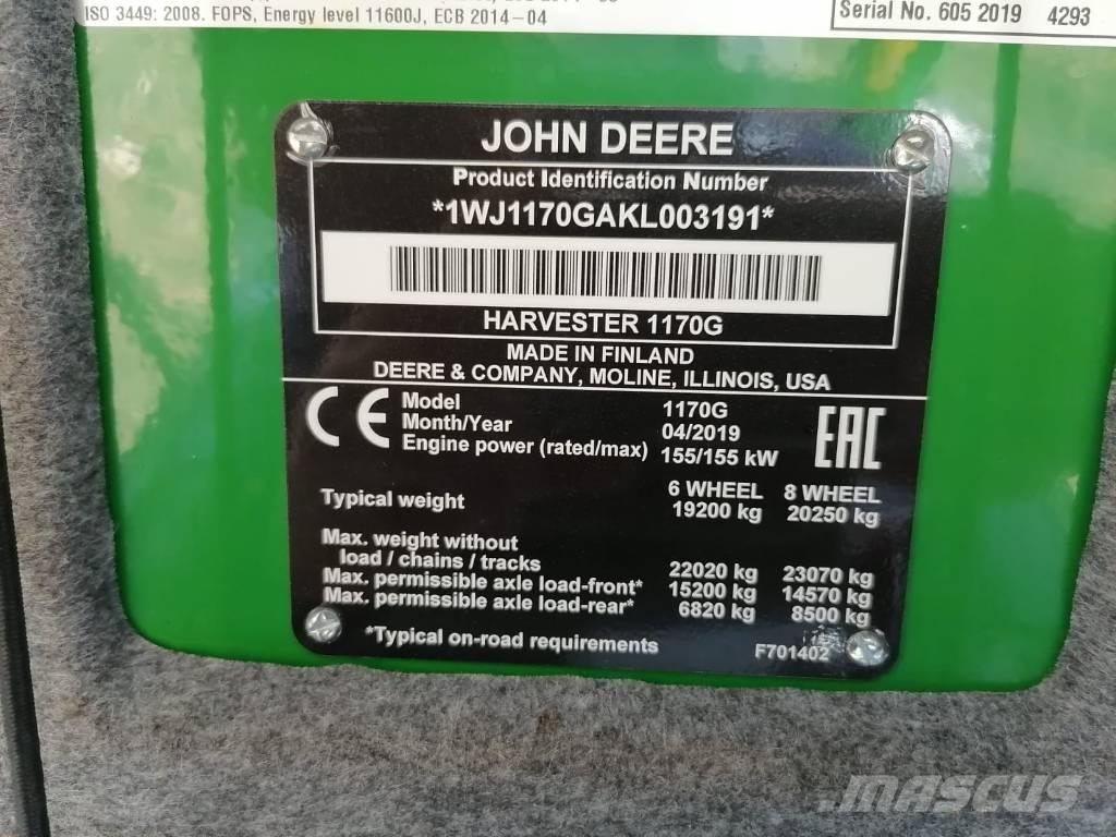 John Deere 1170G Харвестери