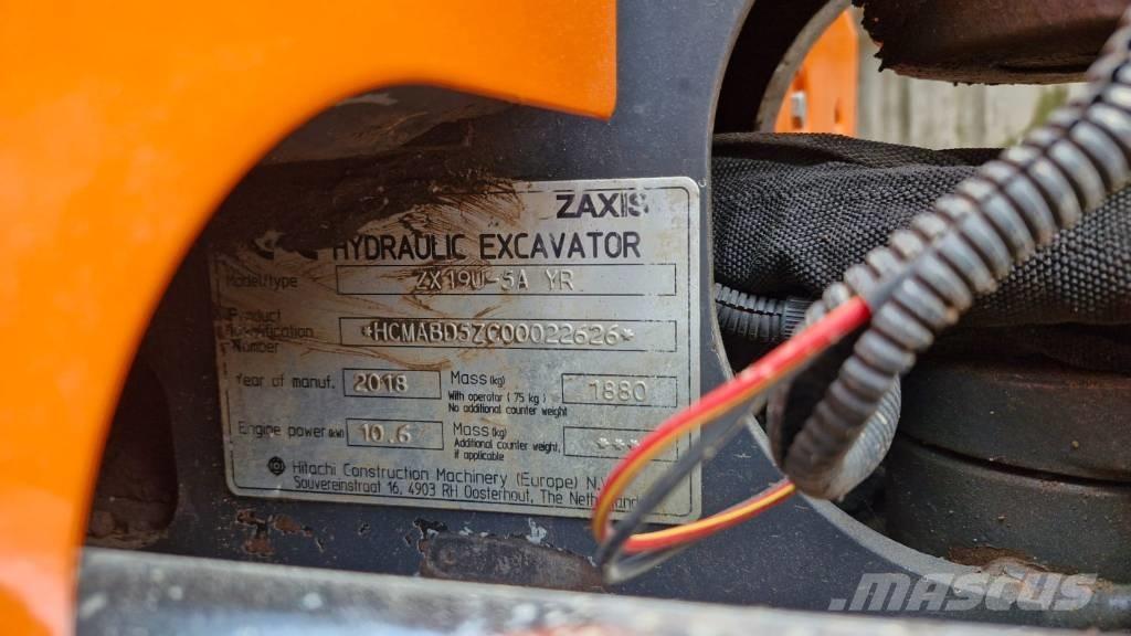 Hitachi ZX 19 U-5 Міні-екскаватори < 7т