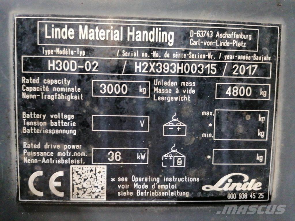Linde H30D-02 Дизельні навантажувачі
