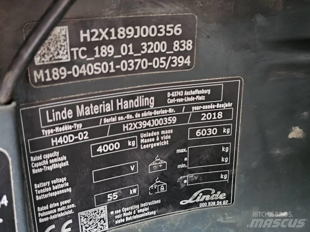 Linde H40D-02 Дизельні навантажувачі