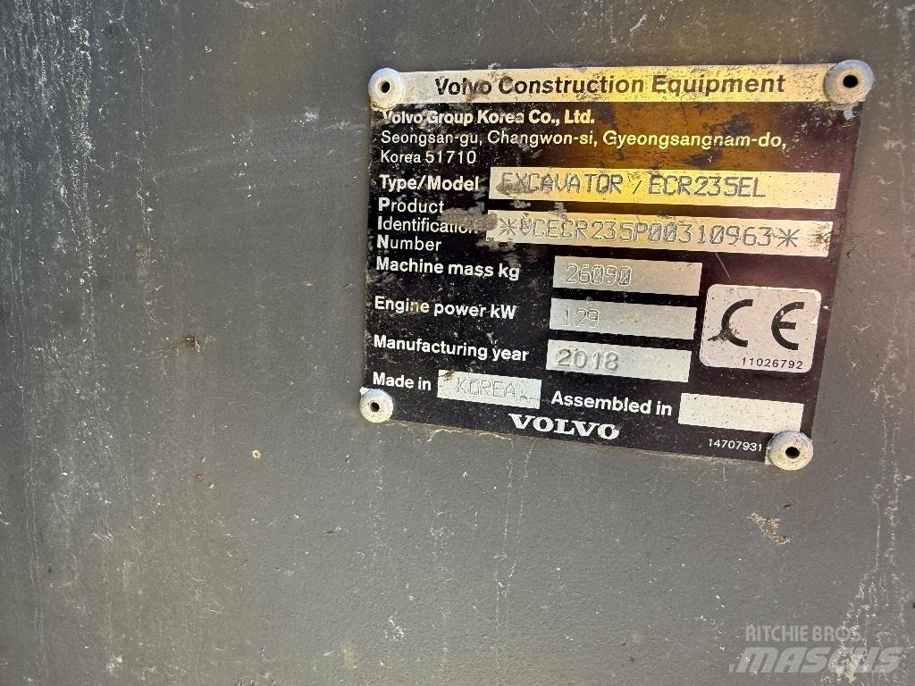 Volvo ECR 235 EL Гусеничні екскаватори