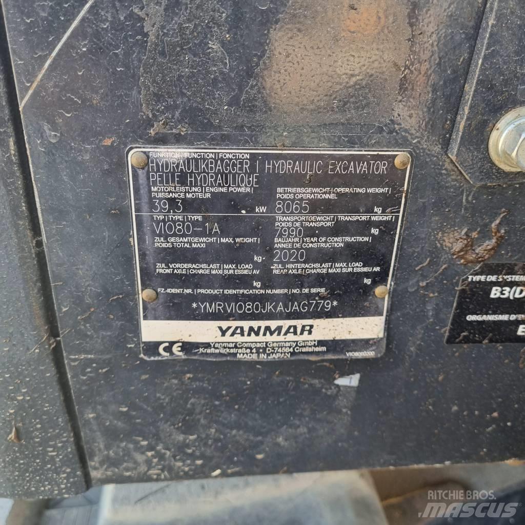 Yanmar Vio 80-1A Середні екскаватори 7т. - 12т.