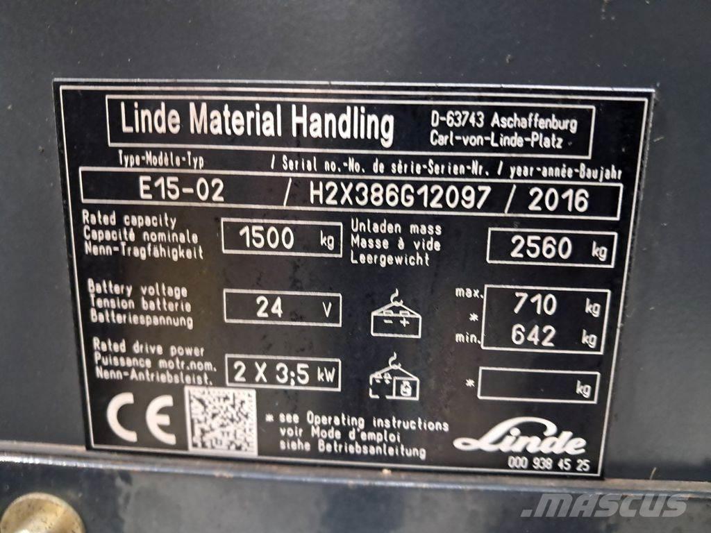 Linde E15-02 Електронавантажувачі