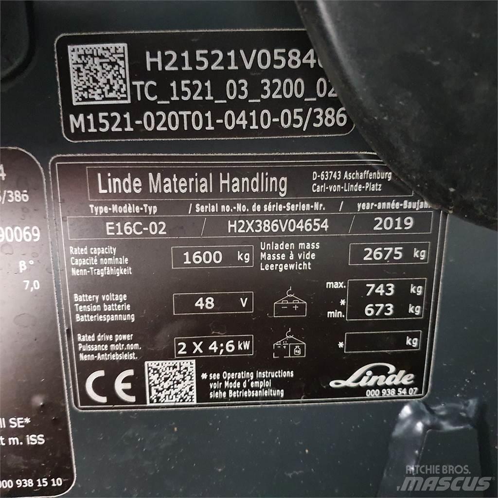 Linde E16C Електронавантажувачі