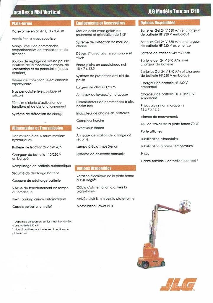 JLG Toucan 1210 Вертикальні щоглові підйомники