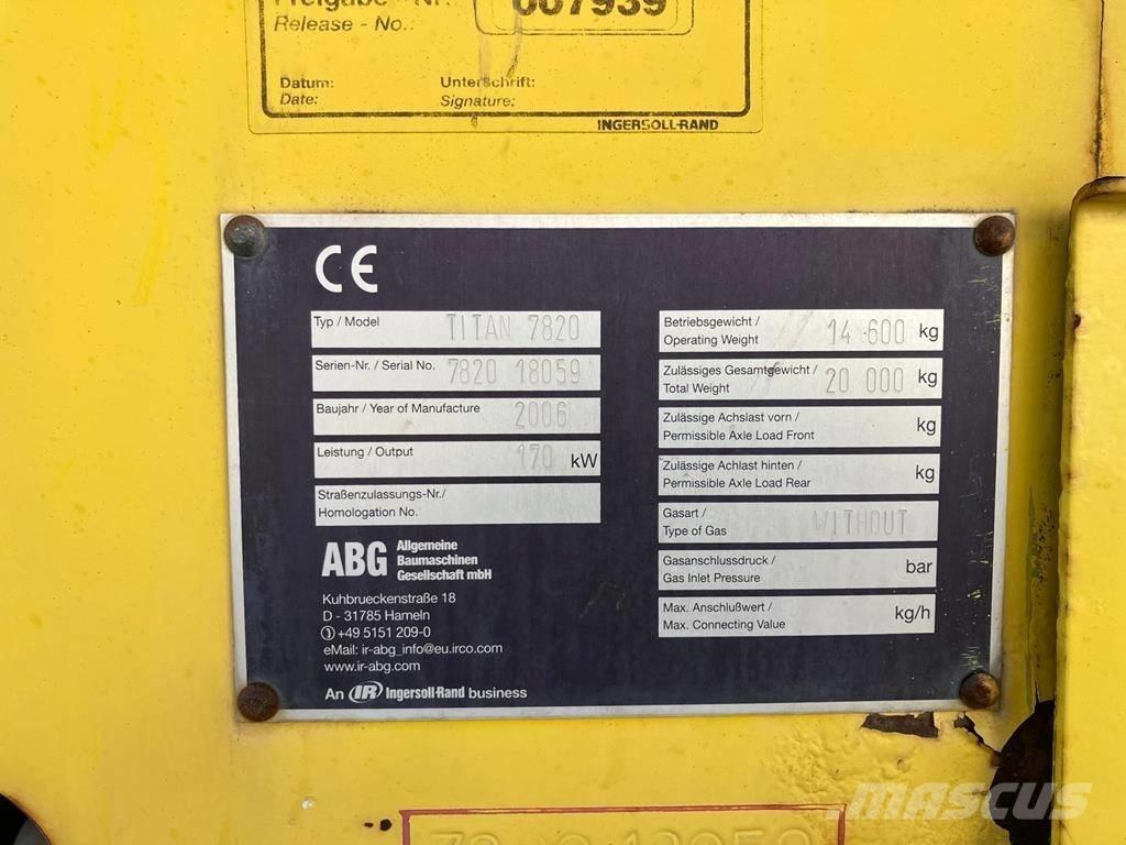 Volvo ABG 7820 Асфальтовкладачі