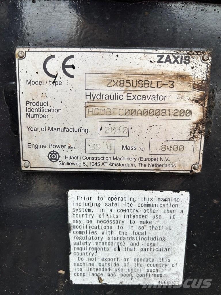 Hitachi Zaxis 85 USB Середні екскаватори 7т. - 12т.