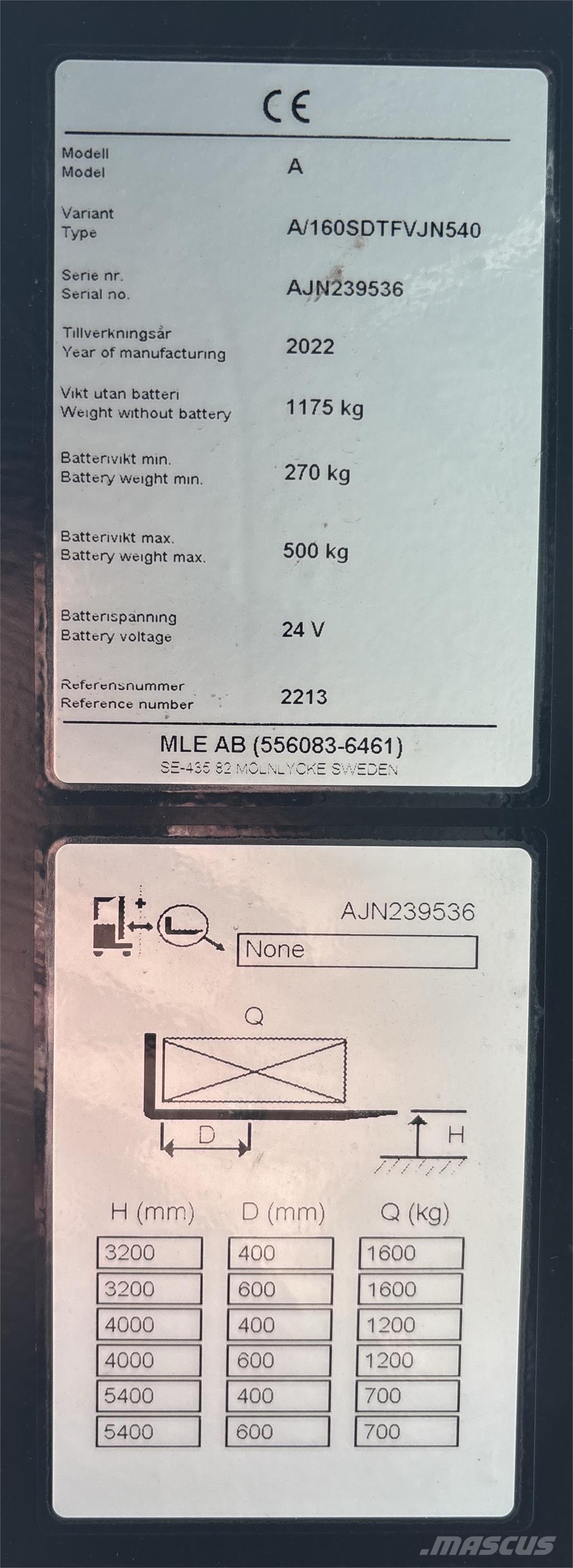 Atlet A160 Самохідні електроштабелери