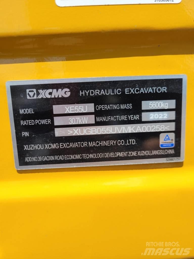 XCMG XE55 U Міні-екскаватори < 7т