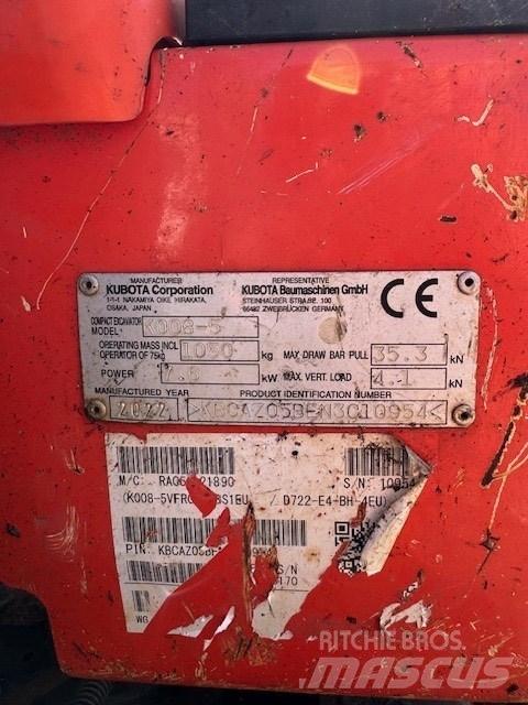 Kubota K 008-5 Міні-екскаватори < 7т