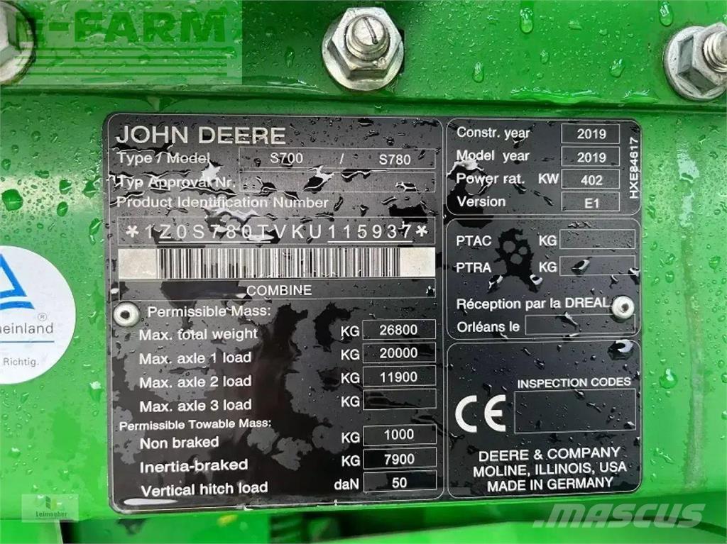 John Deere s 780i Зернозбиральні комбайни