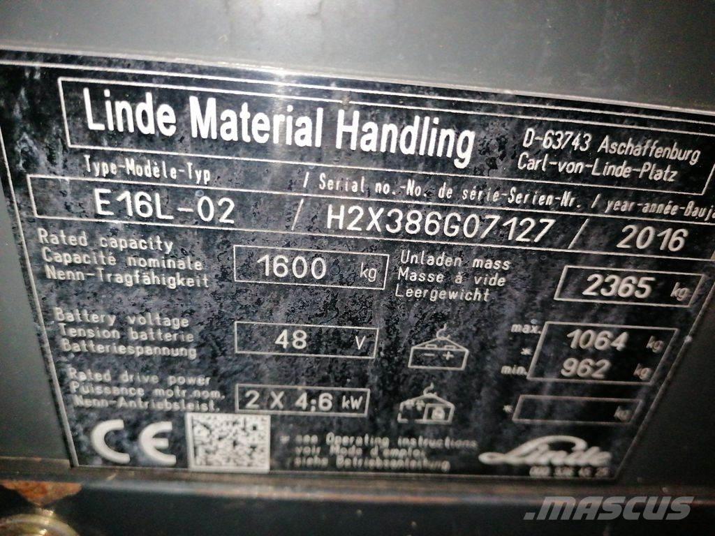 Linde E16L-02 Електронавантажувачі