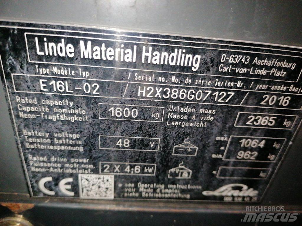 Linde E16L-02 Електронавантажувачі
