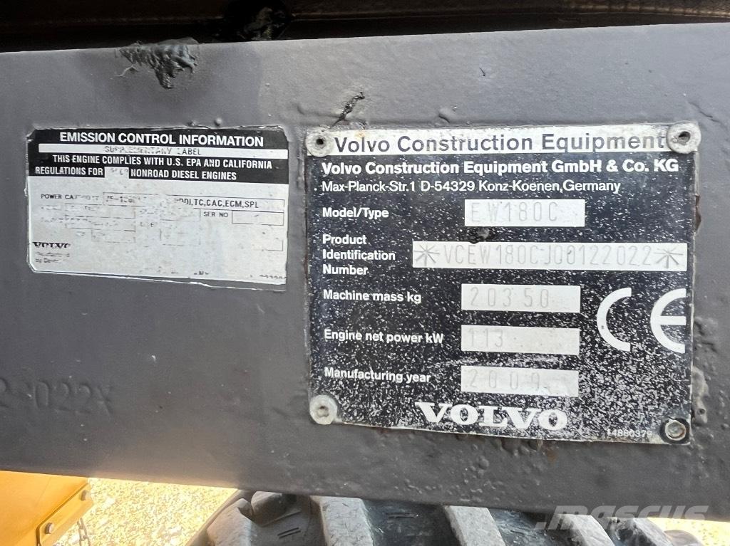 Volvo EW 180 C Колісні екскаватори