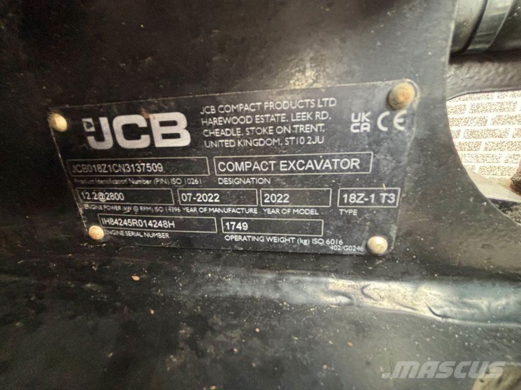 JCB 18Z Міні-екскаватори < 7т
