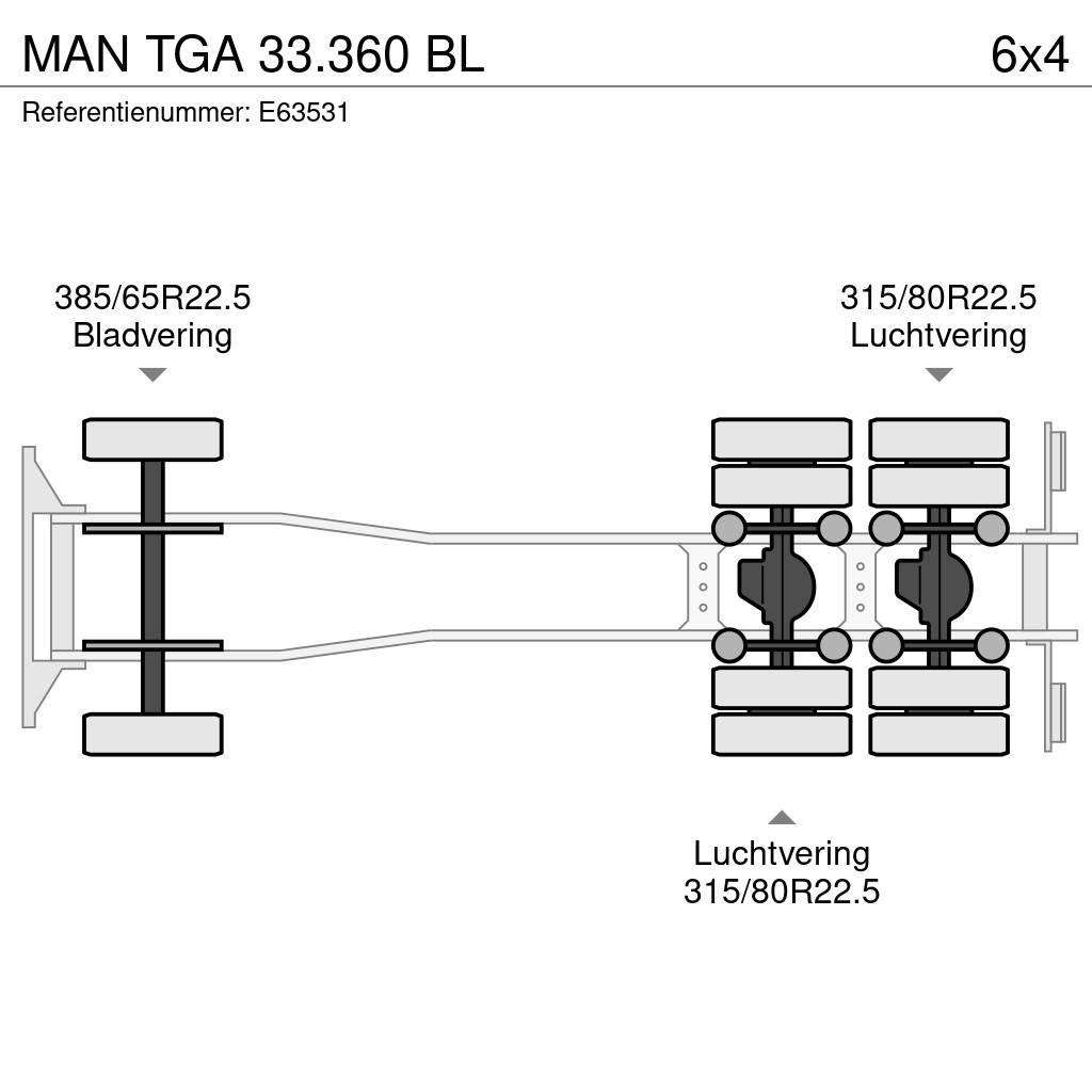 MAN TGA 33.360 BL Вантажівки з гаковим підйомом