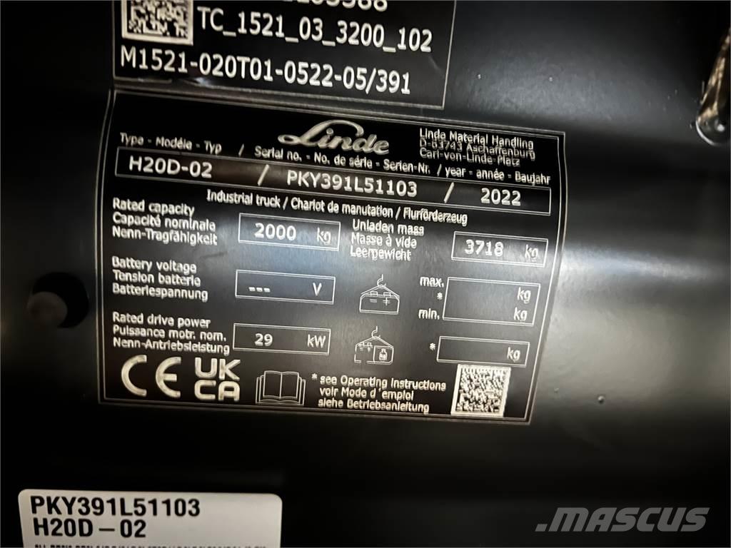 Linde H20D Дизельні навантажувачі