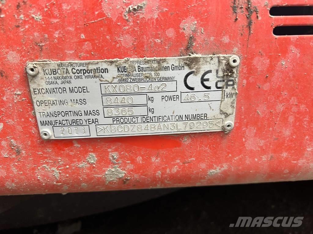 Kubota KX 080-4 A2 Міні-екскаватори < 7т