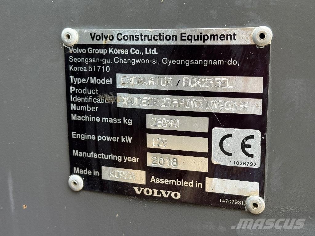 Volvo ECR 235 EL Гусеничні екскаватори