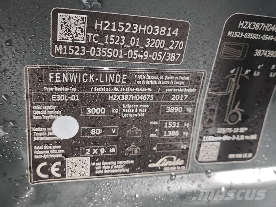 Linde E30L-01 Електронавантажувачі