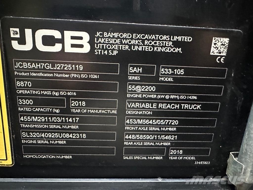 JCB 533-105 Телескопічні навантажувачі