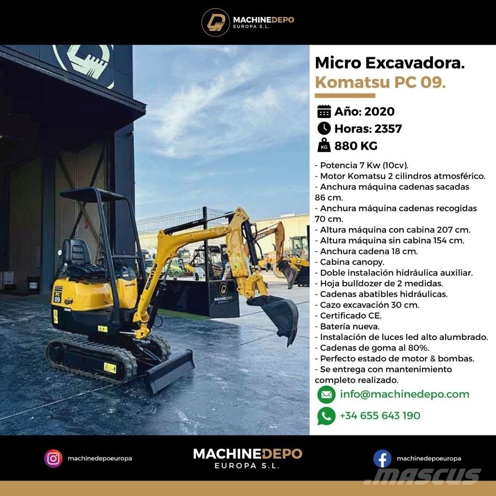 Komatsu PC 09-1 Міні-екскаватори < 7т